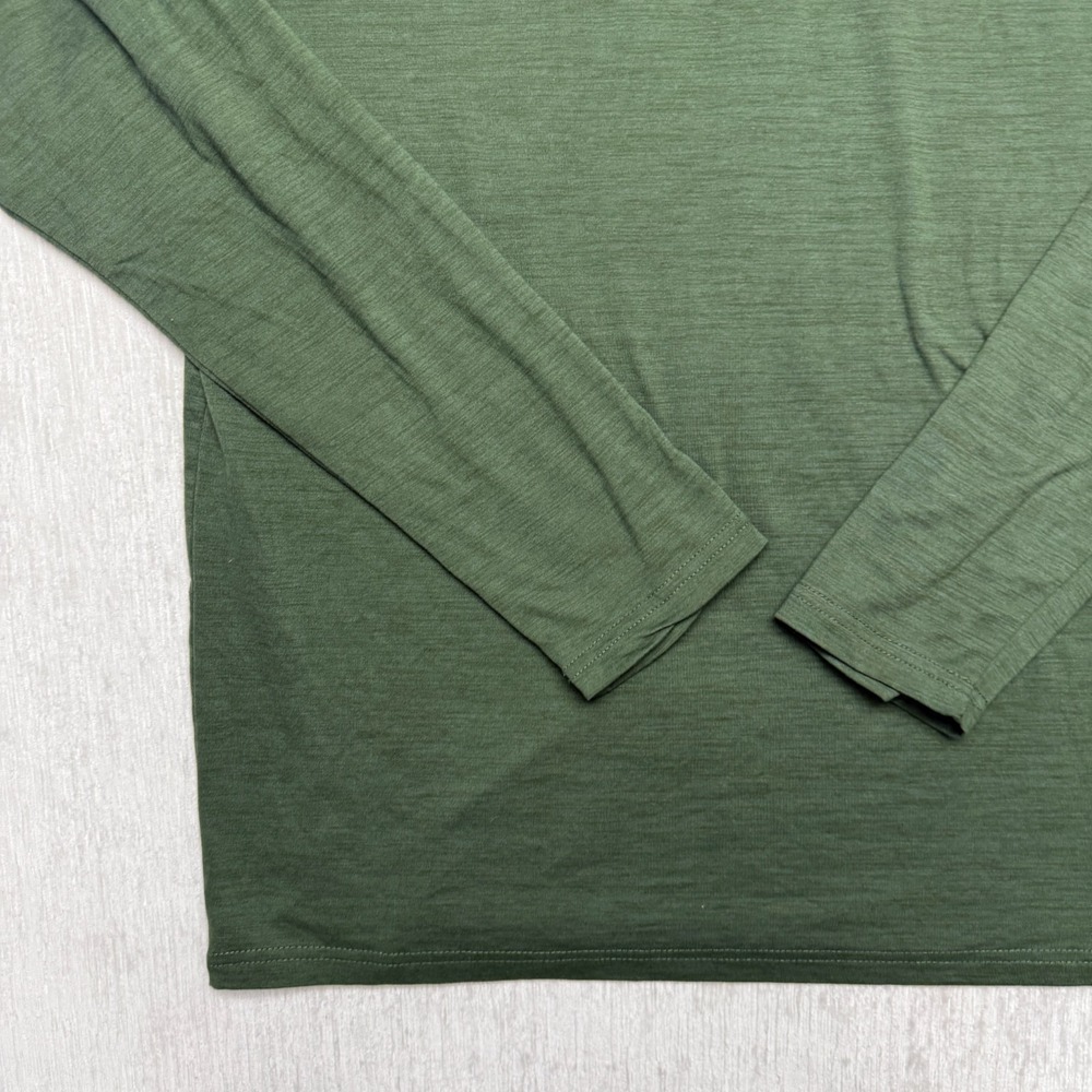 Eddie Bauer Quarter Zip Jersey Motion Free Dry Shirt Mens Large Green Stretch - Picture 2 of 13
